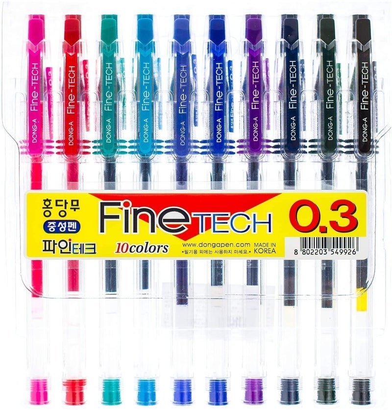 DONG-A Fine-Tech Excellent Writing 0.3mm Gel Ink Pens (10colors) by Dong-A - Image 4
